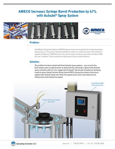 CS245 Spray System Increases Syringe Coating Production