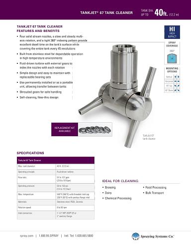 TankJet 67 Tank Cleaning Catalog