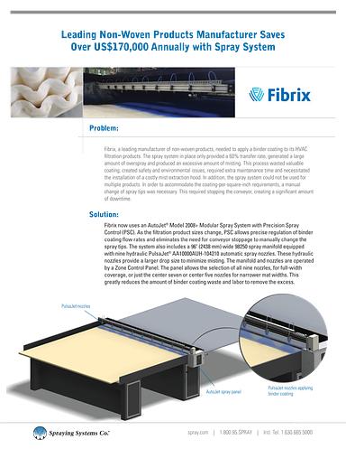 CS234 Non-Woven Mfger Fibrix Saves with New Spray System