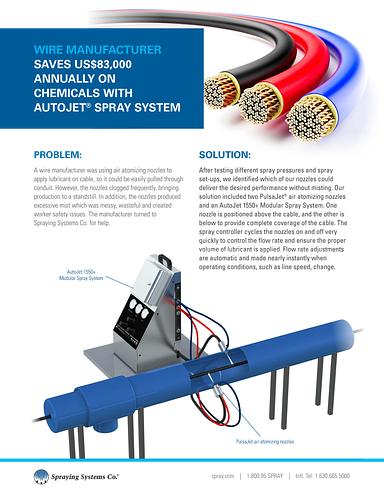 CS283 Wire Dramatically Reduces Lubricant Use with Automated Spray System System