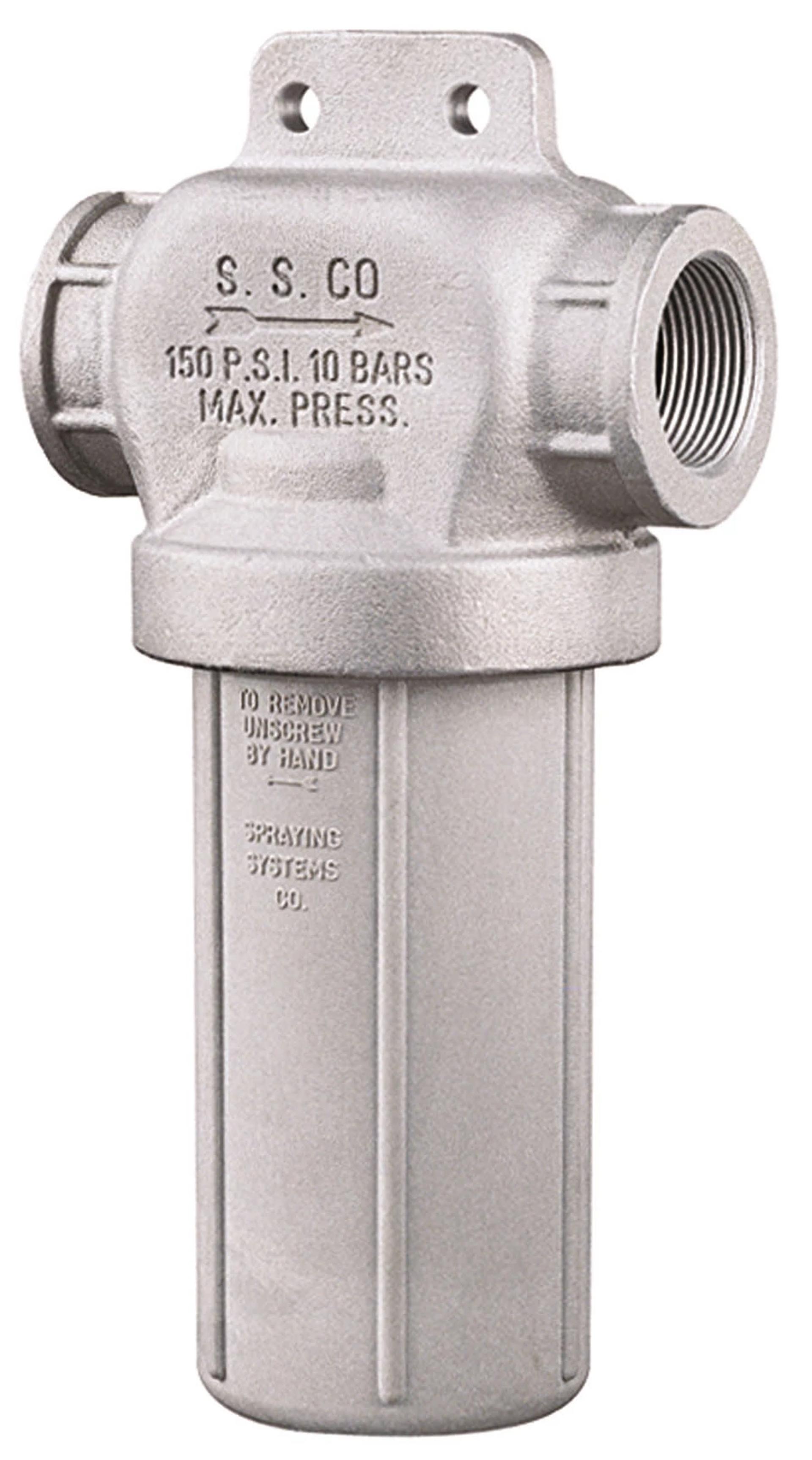 TStyle Liquid Strainer, 11/4" to 21/2" Connections with Mounting Holes, AA124ML Spraying