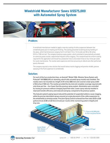 CS225 Windshield Manufacturer Saves with Auto Spray Sys