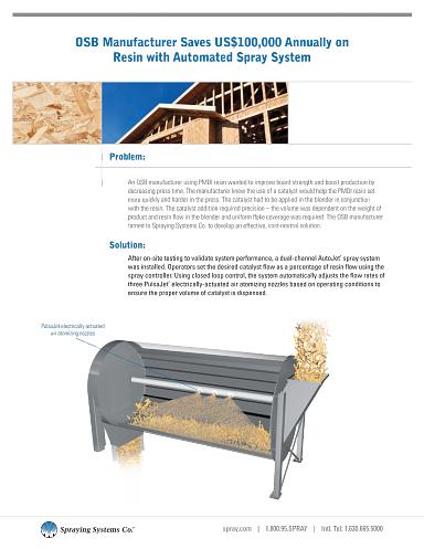 CS241 OSB manufacturer reduces resin use with automated spray system