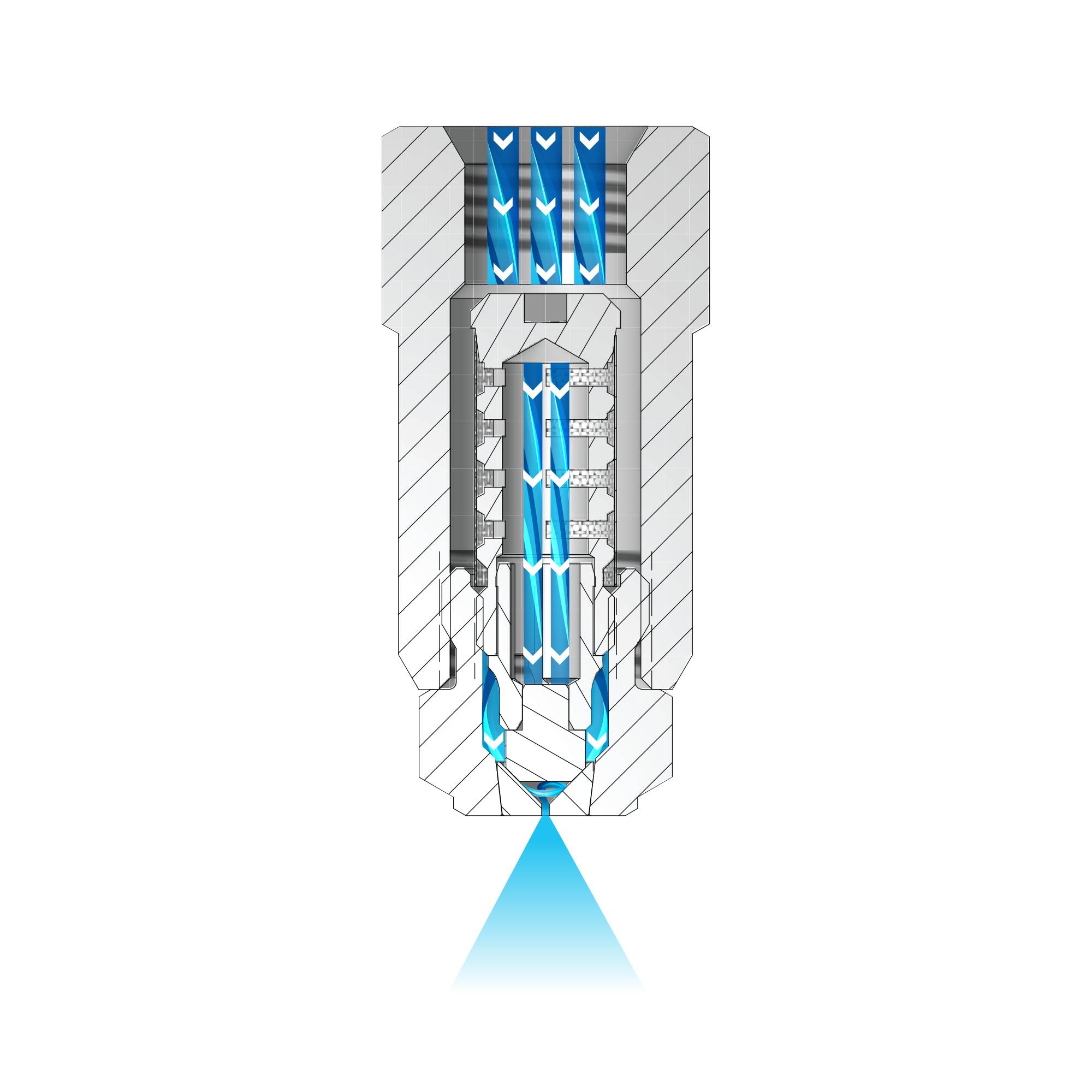 Hydraulic Atomizing Nozzle, 303 Stainless Steel with Strainer, 1